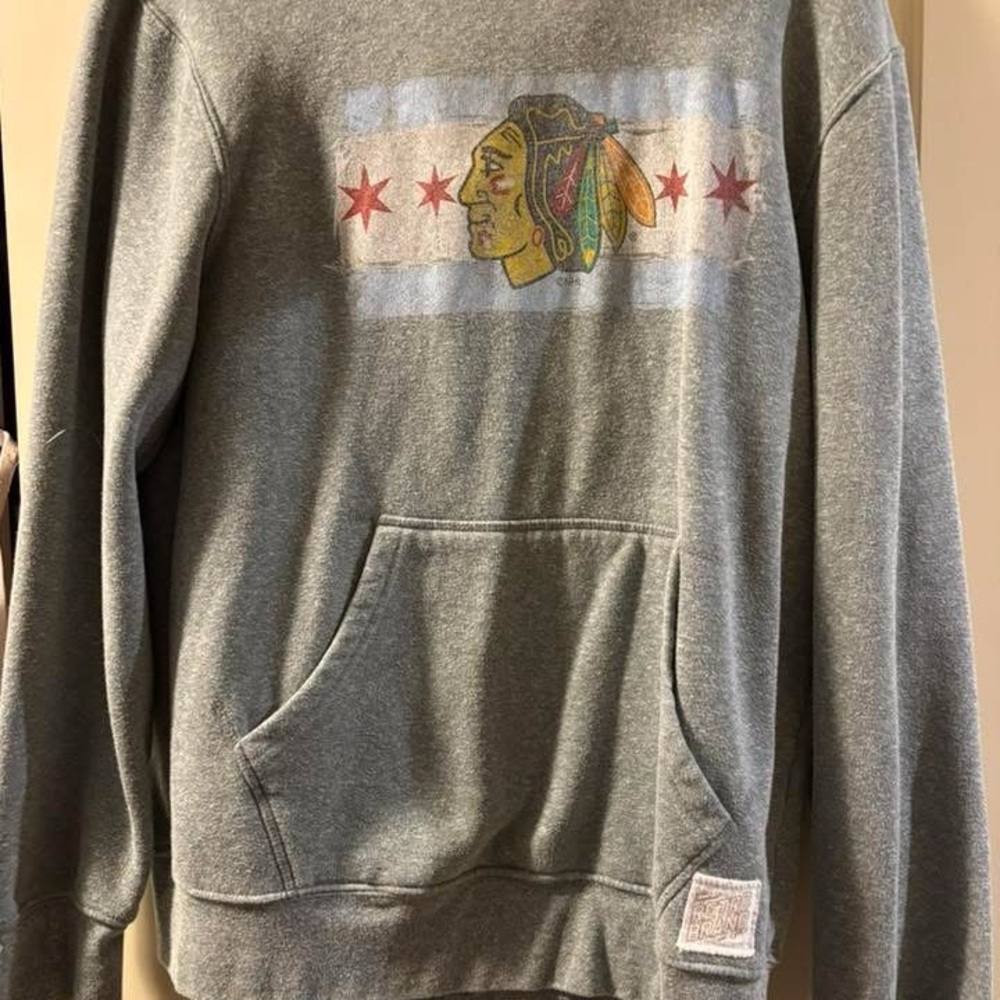 Original Retro Brand Gray Chicago Graphic Hoodie